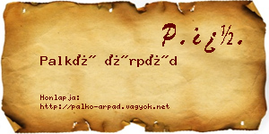 Palkó Árpád névjegykártya