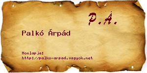 Palkó Árpád névjegykártya